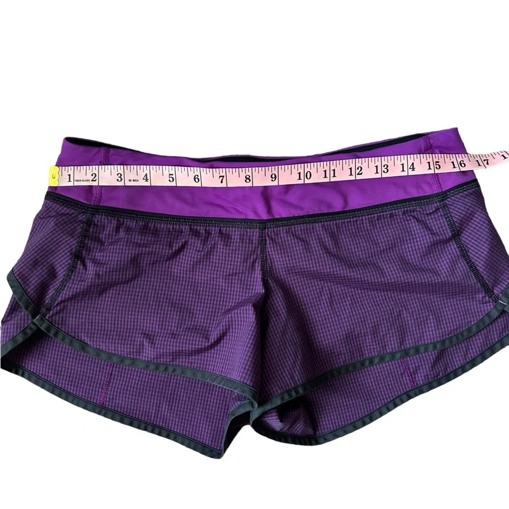 Lululemon Speed Short 2.5” 4-Way Stretch Purple Gingham 8 - Picture 6 of 9